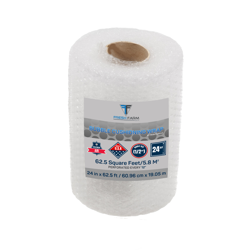 WLPackaging 1/2 125 ft x 24 Large Bubble Cushioning Wrap, Perforated Every 12
