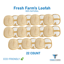 22x 100% Natural Shower Bath Loofah Scrubbers-Dead Skin Removal- Fresh Farm Brand