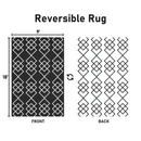 "Geo" Reversible Outdoor/Indoor Rug, Plastic Straw Rug - Available in 4 Sizes ( 5'x8', 6'x9', 9'x12', 9'x18') - Free Small Rug