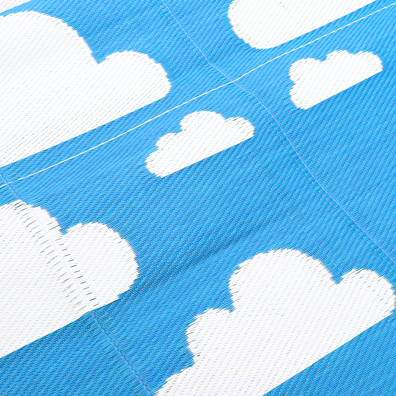 "Clouds" Reversible Outdoor/Indoor Rug, Plastic Straw Rug - Available in 4 Sizes ( 5'x8', 6'x9', 9'x12', 9'x18') - Free Small Rug