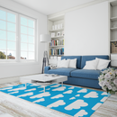 "Clouds" Reversible Outdoor/Indoor Rug, Plastic Straw Rug - Available in 4 Sizes ( 5'x8', 6'x9', 9'x12', 9'x18') - Free Small Rug