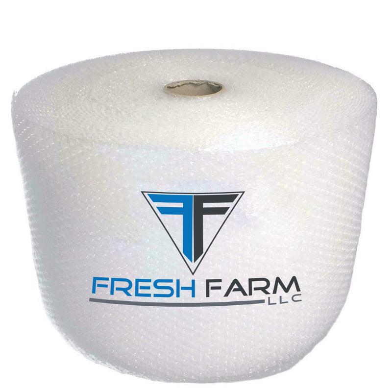 BUBBLE WRAP® 125 ft x 24"- Large Bubble 1/2"- perforated every 12" Core -  included with 10 Fragile Stickers by Fresh Farm LLC (1 Roll of 62.5 ft x 24 Wide)